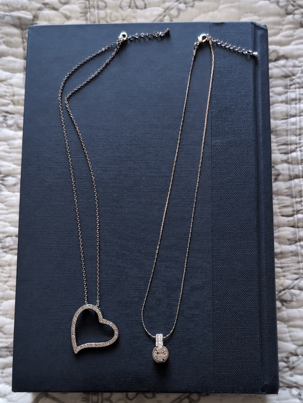 Silver Heart and Round Pendant Necklaces - Silver Tone Women’s Jewelry